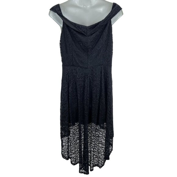 H R Homrain Women 3X Black Lace High Low Sleeveless Midi Dress Whimsigoth Witchy - Picture 2 of 16